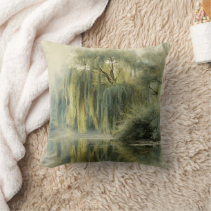 Cojín Decorativo Sereno reflejo del sauce en la naturaleza Arte (10