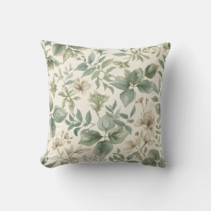 Cojín Decorativo Sereno Sage Botánico Verde y Crema 