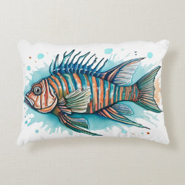 Cojín Decorativo Serie Acuarela: Pez León