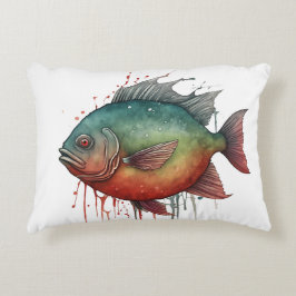 Cojín Decorativo Serie de Acuarela: Piraña