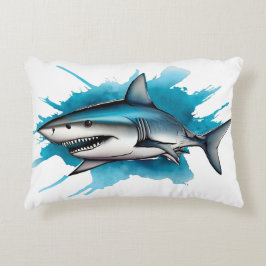 Cojín Decorativo Serie de Acuarela: Tiburón