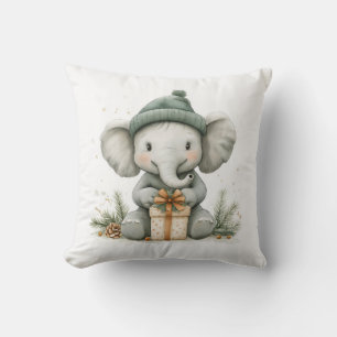 Cojín Decorativo Serie Navideña de Animales Adorables Elefante Bebé