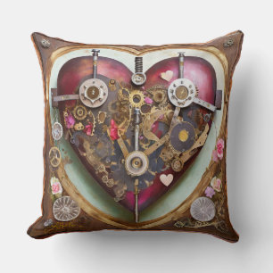 Cojín Decorativo Serie Steampunk Corazón Rojo Buff