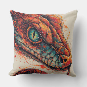 Cojín Decorativo Serpiente Ardiente con Energía Dinámica
