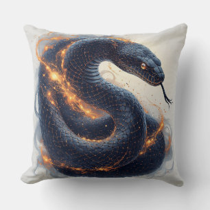 Cojín Decorativo Serpiente Ardiente con Energía Dinámica