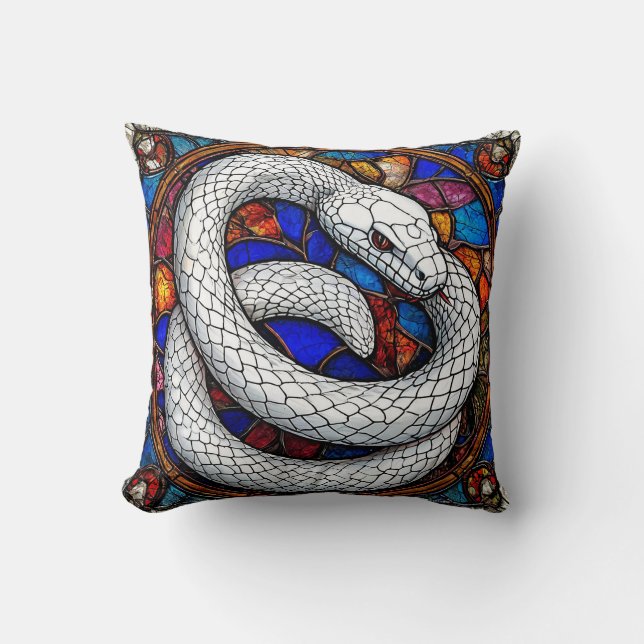 Cojín Decorativo Serpiente Blanca (Anverso)