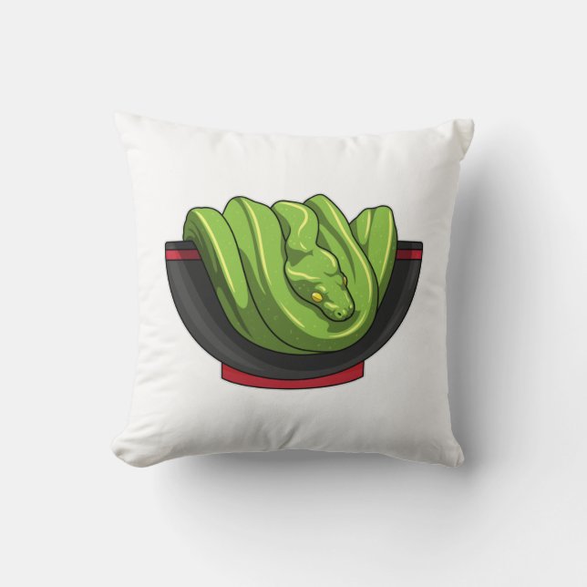 Cojín Decorativo Serpiente con Ramen Bowl (Anverso)