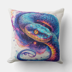 Cojín Decorativo Serpiente Cósmica con Escamas Brillantes