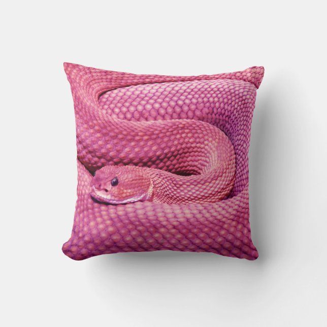 Cojín Decorativo Serpiente de cascabel rosada del basilisco (Anverso)
