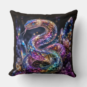 Cojín Decorativo Serpiente de cristal de lujo Glamour de oro negr