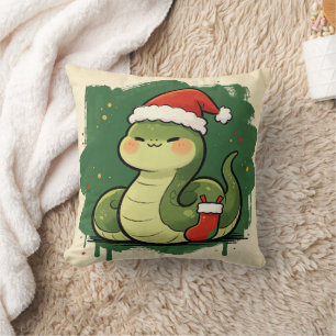 Cojín Decorativo Serpiente de Navidad Zodiaco Chino