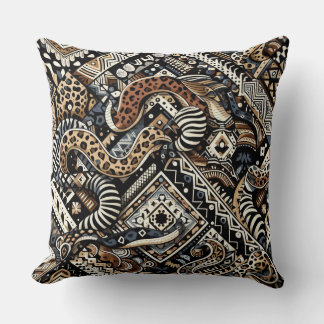 Cojín Decorativo Serpiente de patrones de animales bohemios