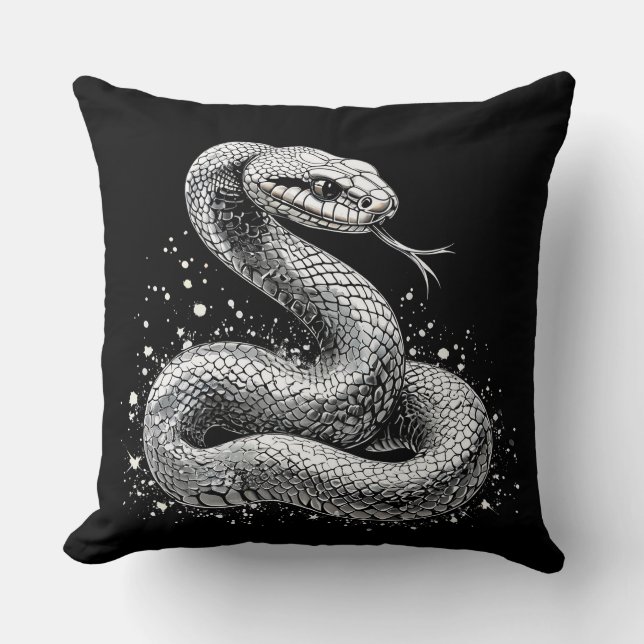 Cojín Decorativo Serpiente de plata (Anverso)