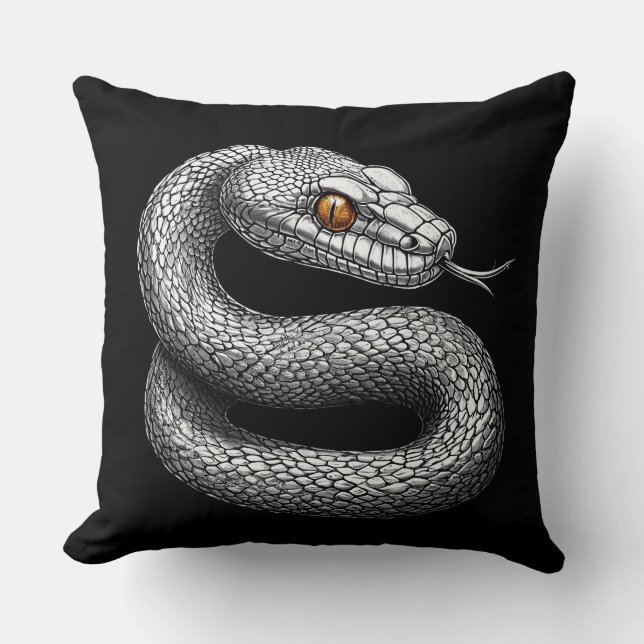 Cojín Decorativo Serpiente de plata (Anverso)