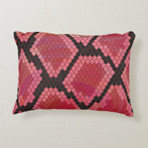 Cojín Decorativo Serpiente negro y rojo de impresión