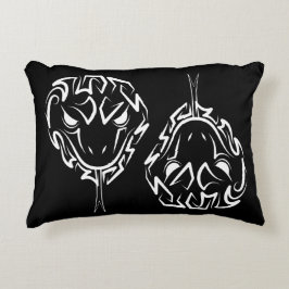 Cojín Decorativo Serpiente Tribal Negra y Blanca