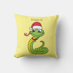 Cojín Decorativo Serpiente verde suave con personalizado de sombrer