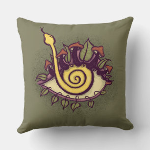 Cojín Decorativo Serpiente y hongo surrealista para la caída de ojo