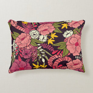 Cojín Decorativo Serpientes de jungla, flores tropicales, patrón vi