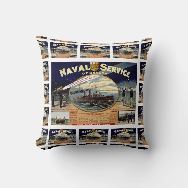 Cojín Decorativo Servicio naval de Canadá (Anverso)