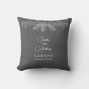 Cojín Decorativo Servilletas de boda de eucalipto con arte de línea