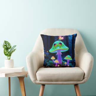 Cojín Decorativo Seta Encantada Brillante y Fantasía de Mariposa