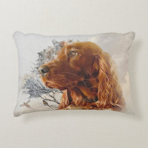 Cojín Decorativo Setter irlandés con faisán