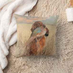Cojín Decorativo Setter Irlandés con faisán     