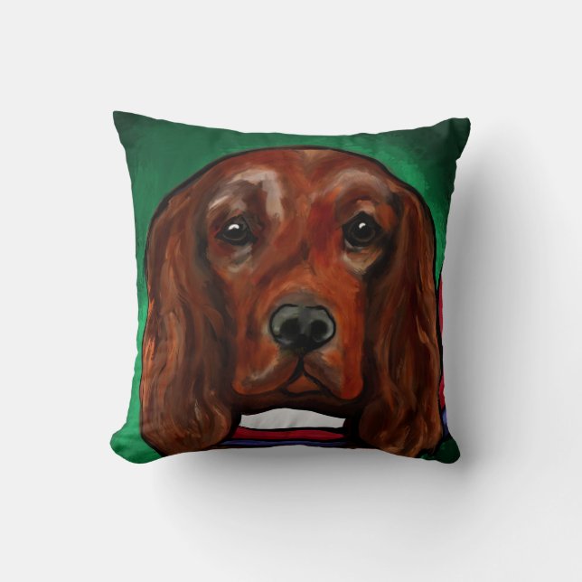 Cojín Decorativo Setter Rojo Irlandés  (Anverso)