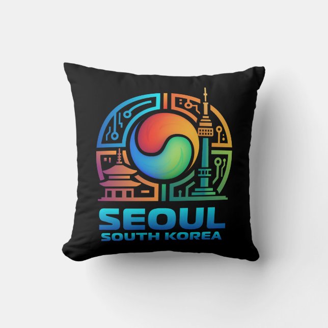 Cojín Decorativo Seúl Corea del Sur (Anverso)