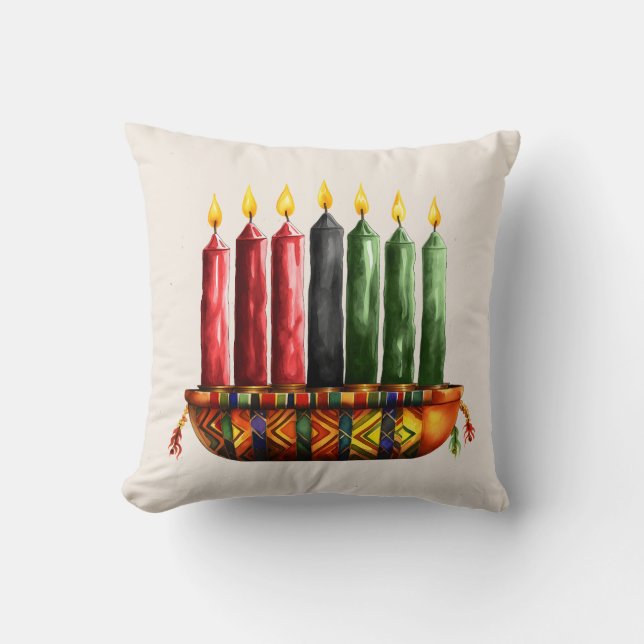 Cojín decorativo Seven Candles Kwanzaa (Anverso)