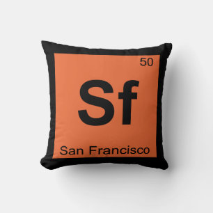 Cojín Decorativo Sf - Tabla periódica de química de la ciudad de Sa