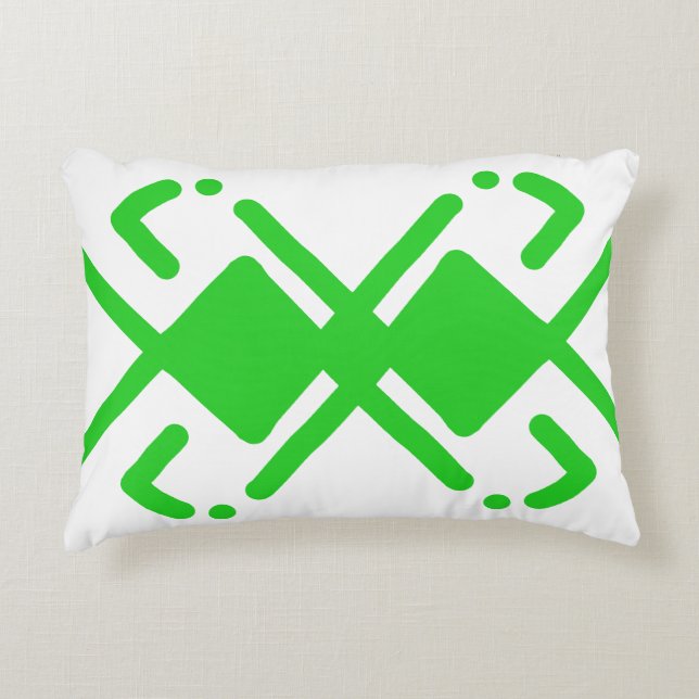 Cojín Decorativo Sha 1 verde y blanco (Anverso)