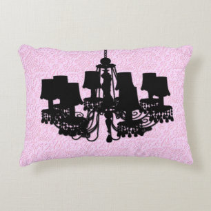Cojín Decorativo Shabby Chandelier Silhouette, PILLOW Pink-ACCENT