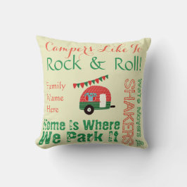 Cojín Decorativo Shabby Chic Camping Campervan cita a Personalizado