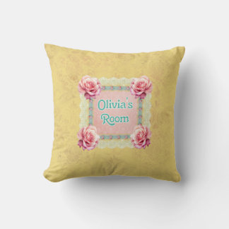 Cojín Decorativo Shabby Chic Damask Rosa Lace Personalizado