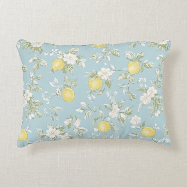 Cojín Decorativo Shabby Chic Lemon Floral Series Design #5 (Anverso)