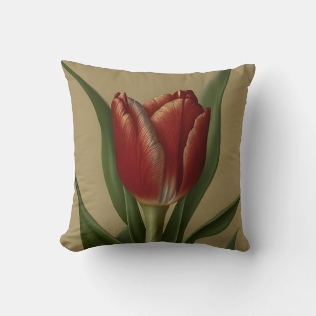 Cojín Decorativo Shabby Chic Lovely Red Tulip (Anverso)