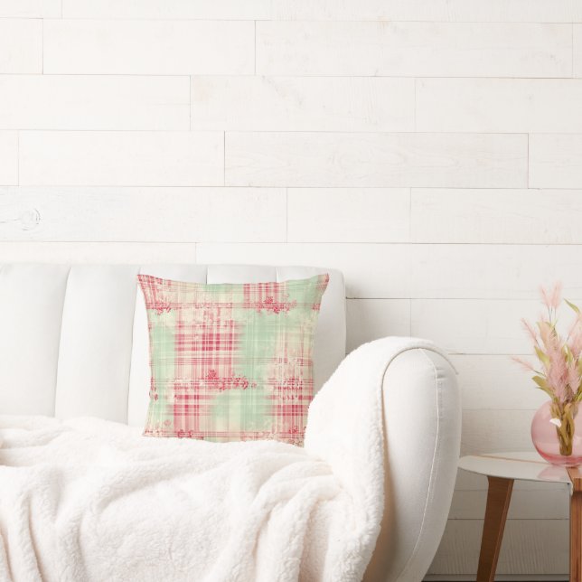 Cojín Decorativo Shabby Chic Navidades con problemas Tartán (Sofá)