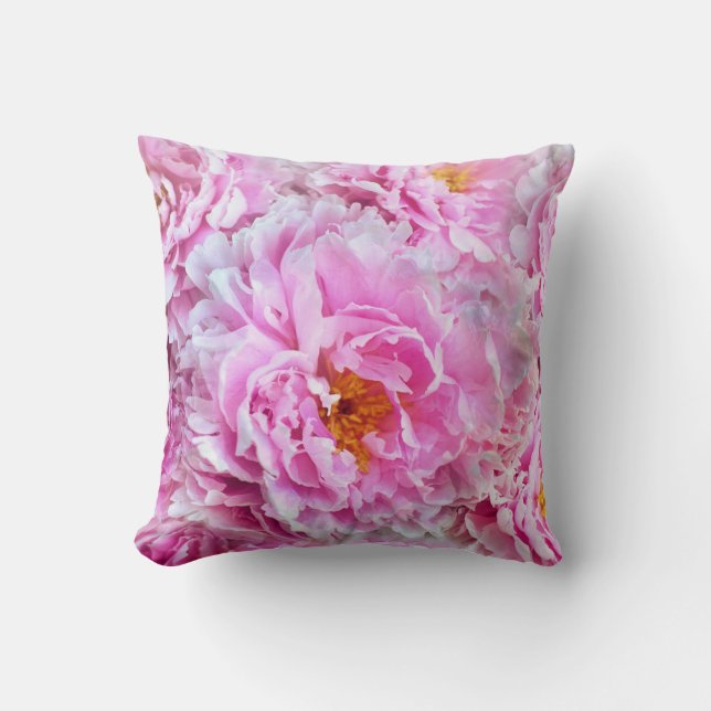 Cojín Decorativo Shabby Chic Pink Pastel Pink Peonies (Anverso)