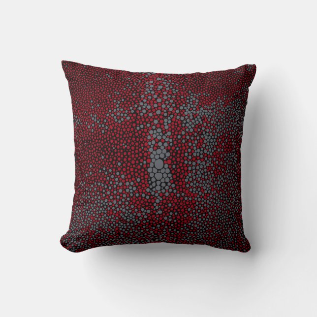 Cojín Decorativo Shagreen rojo y gris (Anverso)