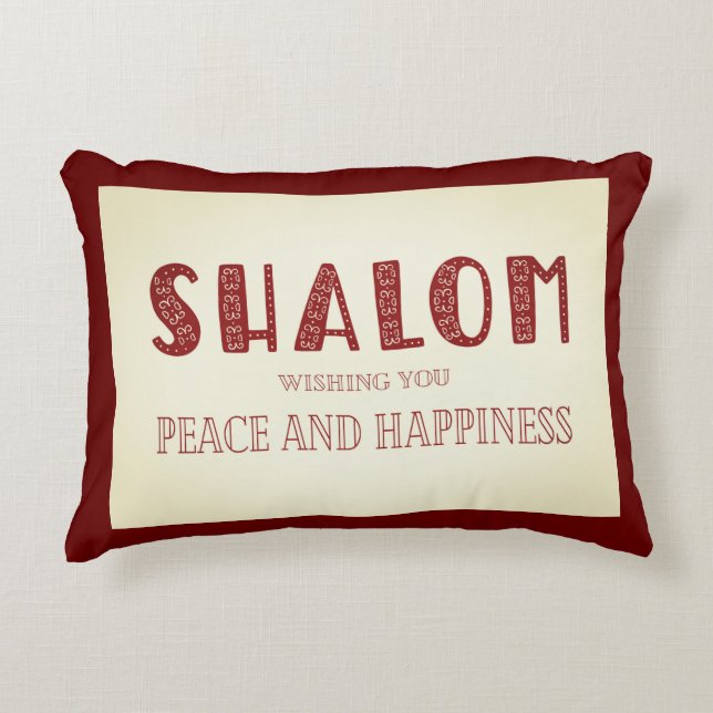 Cojín Decorativo SHALOM Paz Y Felicidad (Anverso)