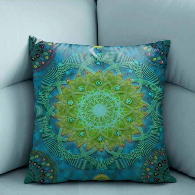 Cojín Decorativo Shambala Tantric Nymphaea mandala art (Subido por el creador)
