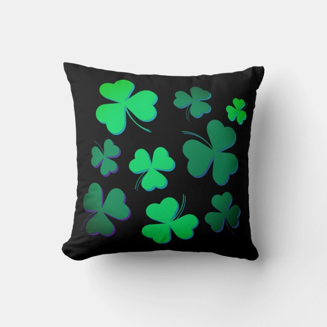 Cojín Decorativo Shamrock Clover Irlanda Irlanda Irlanda Moderno Ve (Anverso)
