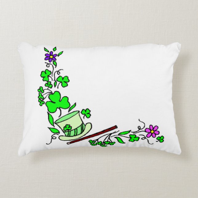 Cojín Decorativo Shamrock irlandés (Anverso)