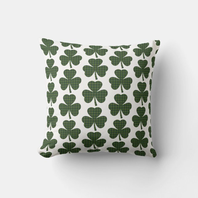 Cojín Decorativo Shamrock Shape Plaid Dark Green (Anverso)