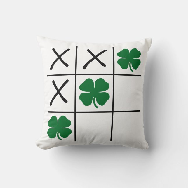Cojín Decorativo Shamrock Tic Tac Toe (Anverso)