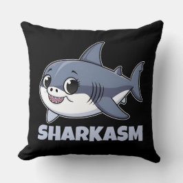 Cojín Decorativo Sharkasm con un bollo gracioso para bebé de tiburó