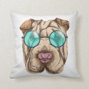 Cojín Decorativo Sharpei Con Lentes De Sol