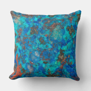 Cojín Decorativo Shattuckita con patrón azul